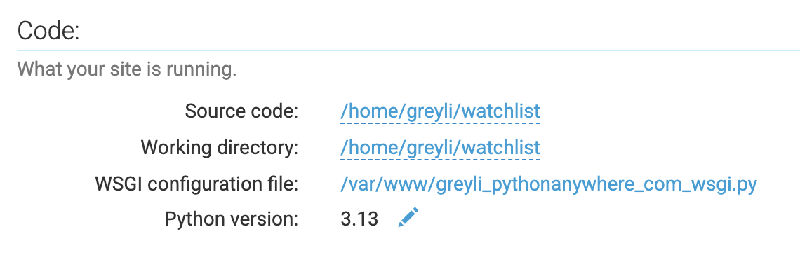 Code settings