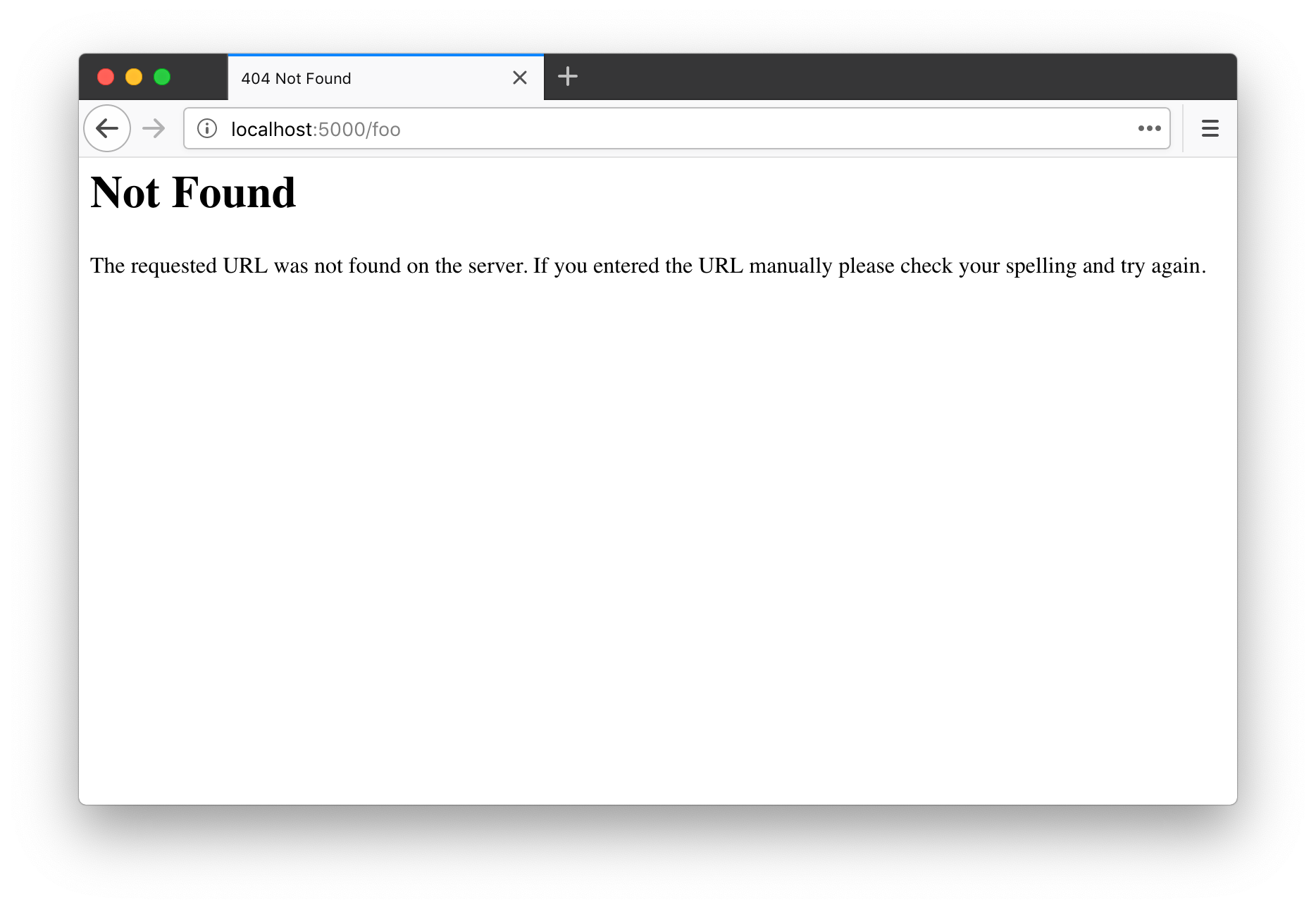 The default 404 error page