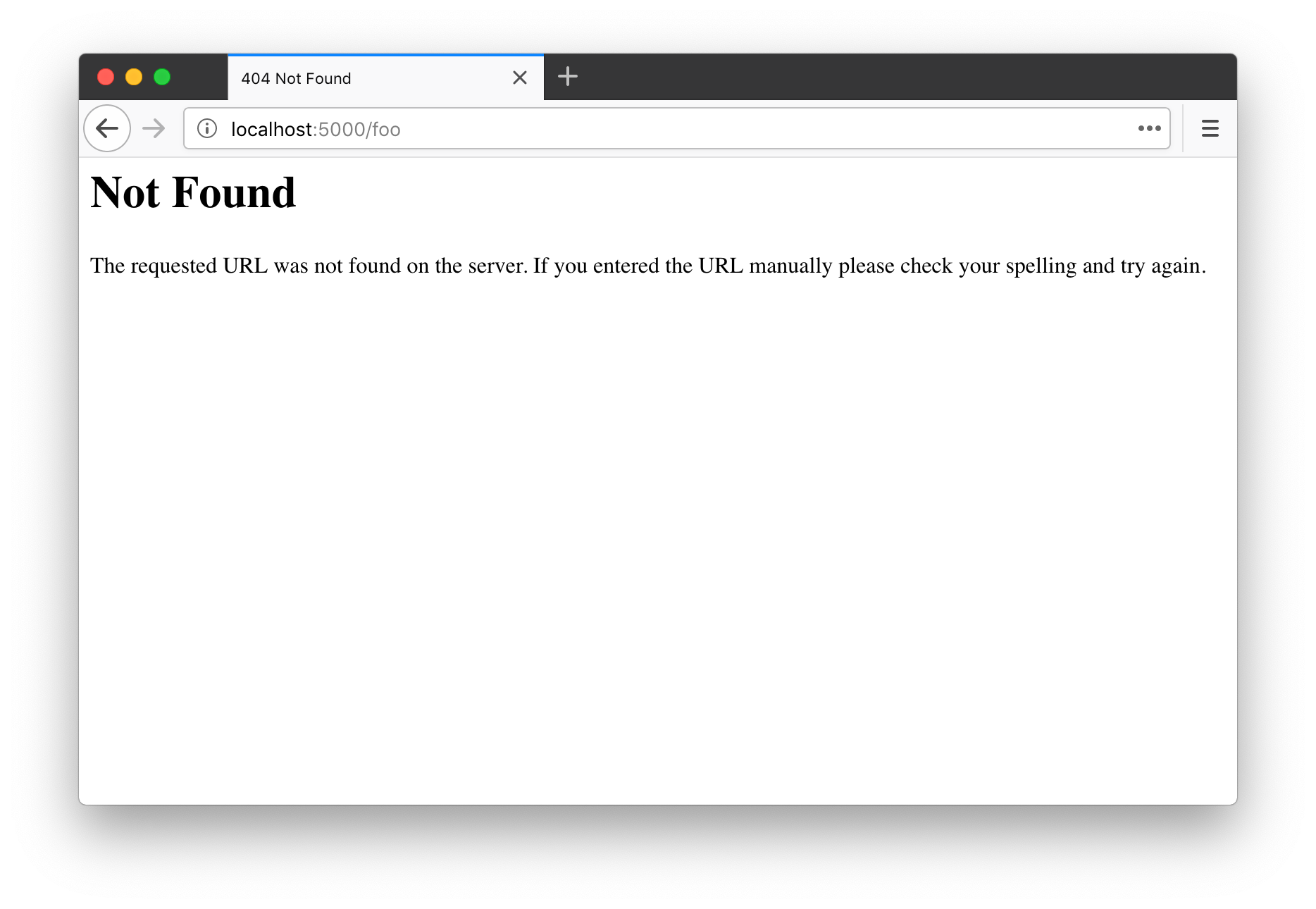 默认的 404 错误页面